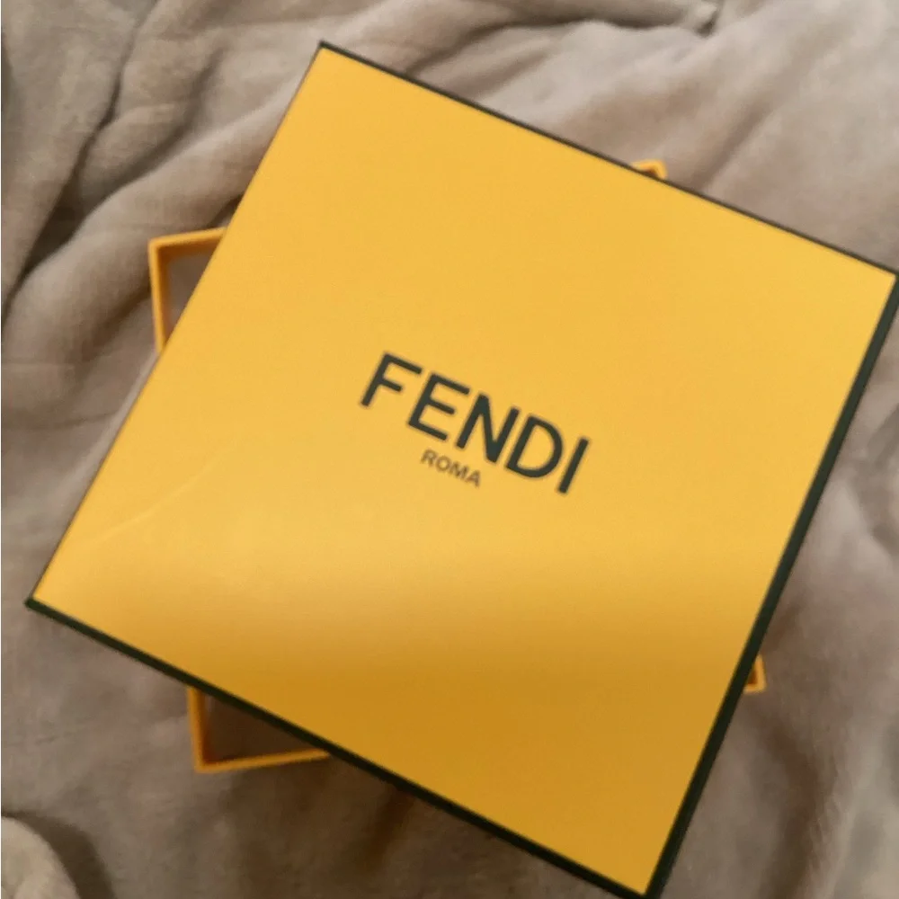 Fendi Yellow and White Gift Box 7”X7”